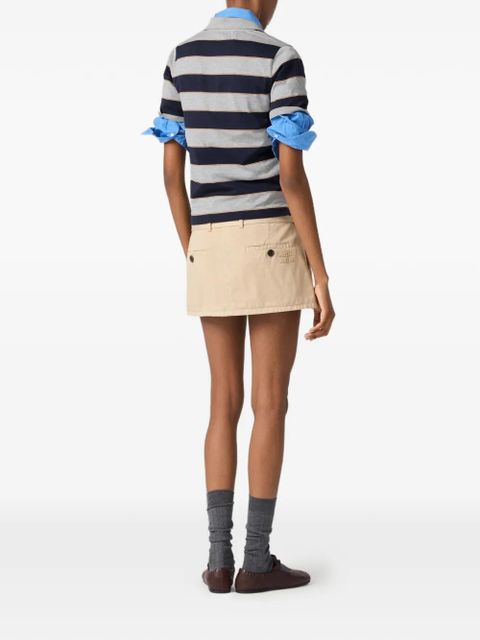 Miu Miu Striped jersey polo shirt - Grey