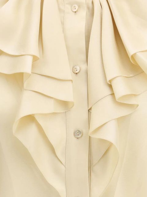 Gucci ruffled silk twill shirt - Neutrals