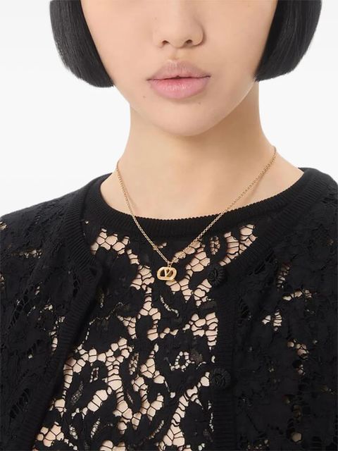 Valentino Garavani Ovalette logo-pendant necklace - Gold