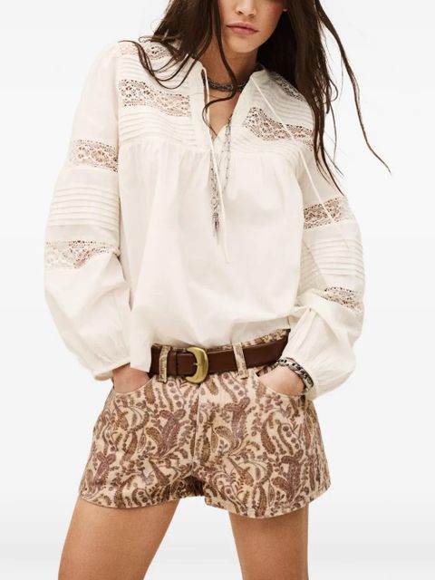 Ba&Sh Nami lace-detail panelled blouse - Neutrals