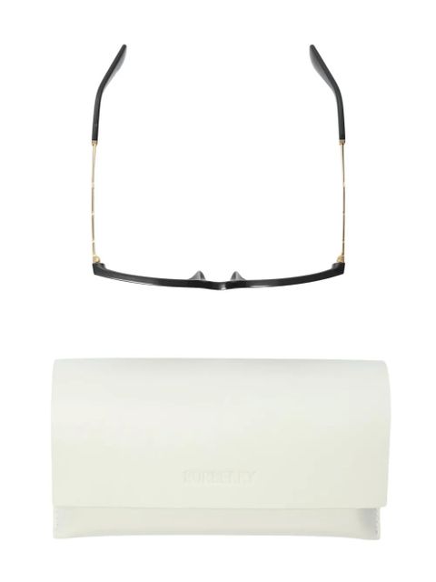 Burberry logo-engraved oversize-frame sunglasses - Black