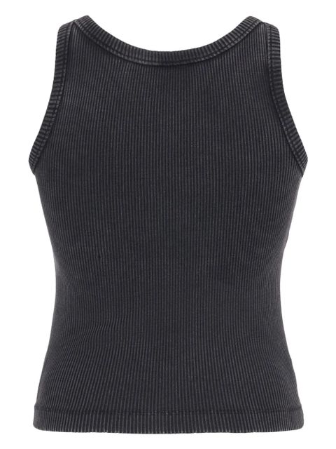 Alessandra Rich logo-appliqué ribbed tank top - Grey