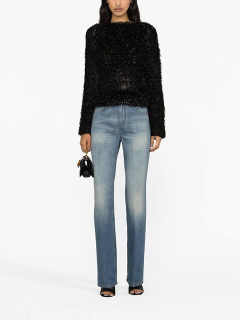 Victoria Beckham faux-fur open-back jumper - Black