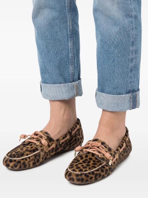Ancient Greek Sandals Pliaria leopard-print boat shoes - Brown