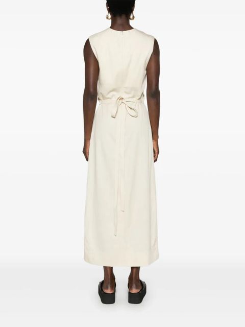 TOTEME tie-waist sleeveless midi dress - Neutrals