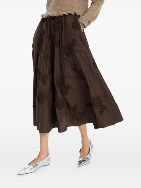 ROTATE BIRGER CHRISTENSEN flower midi skirt - Brown - zdjęcie produktu nr 1