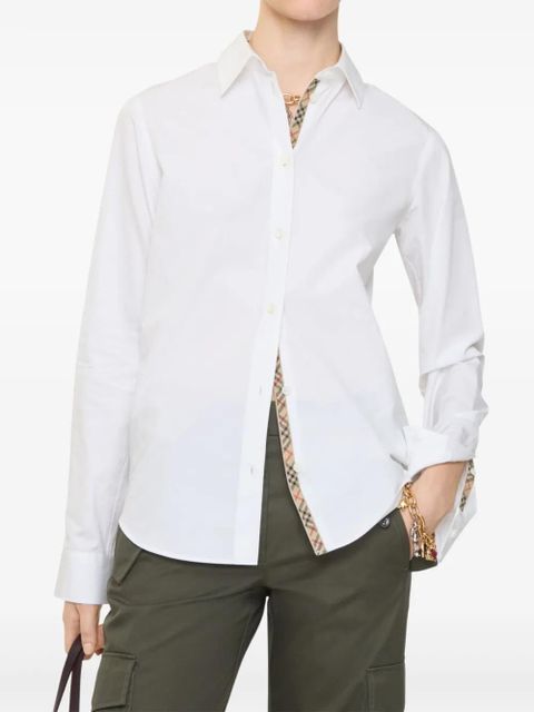 Burberry embroidered long-sleeve shirt - White