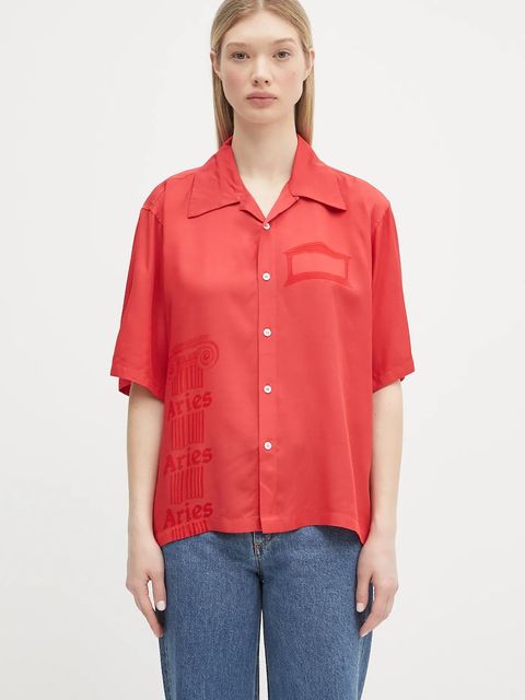 Aries koszula Ancient Column Satin Viscose Hawaiian Shirt