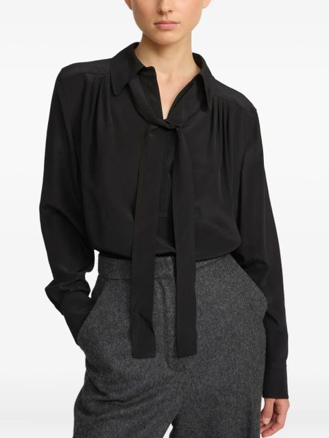 Yves Salomon tie-neck blouse - Black