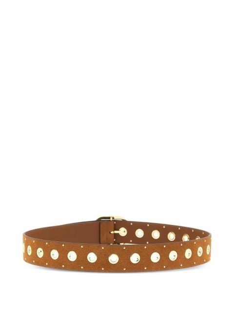 PINKO studded cut-out leather belt - Brown - zdjęcie produktu nr 2