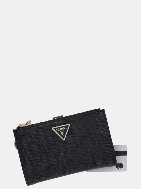 Guess portfel LAUREL damski kolor czarny SWZG74 59157