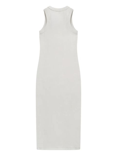AREA crystal-embellished ribbed knit dress - White