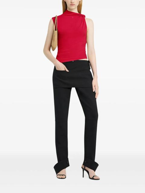 Courrèges asymmetric jersey top - Red