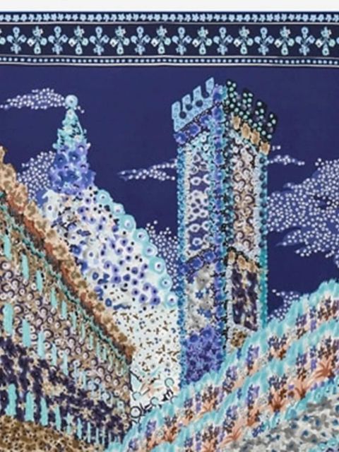 Ferragamo palazzo print square scarf - Blue - zdjęcie produktu nr 2