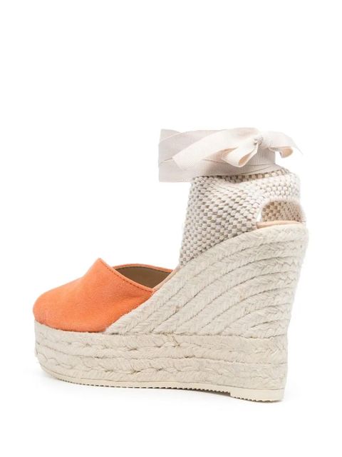 Manebi contrast-panel espadrille wedges - Orange