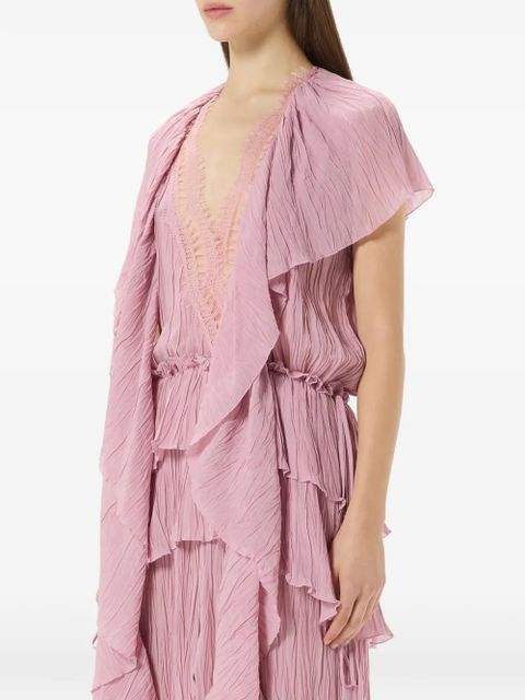 Blumarine pleated ruffled dress - Pink