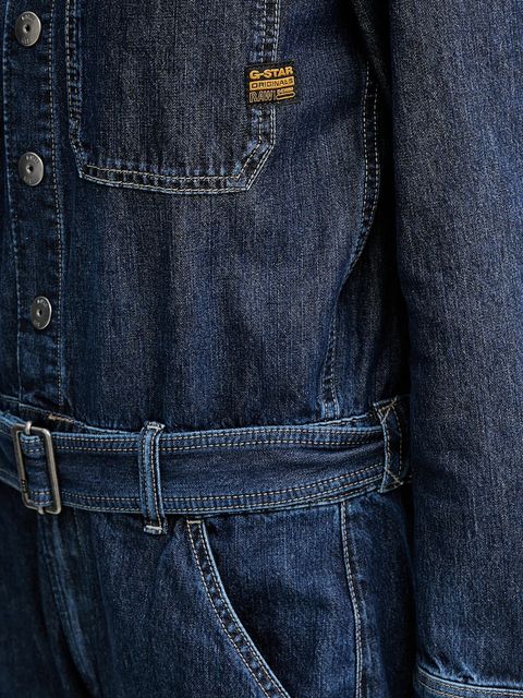 G-Star kombinezon jeansowy 0 kolor granatowy z kołnierzykiemm D26877.E090
