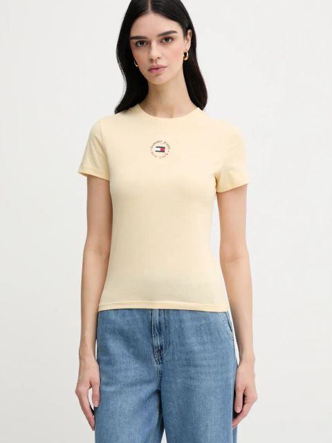 Tommy Jeans t-shirt damski kolor żółty DW0DW20316