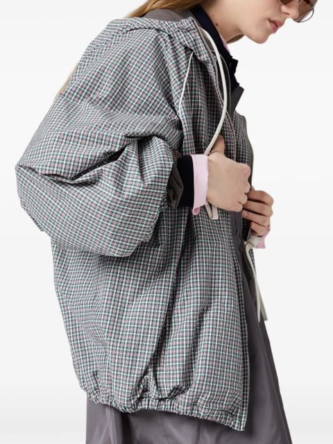 Miu Miu checked bomber jacket - Grey