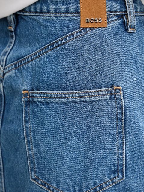 BOSS spódnica jeansowa kolor niebieski mini rozkloszowana 50538596