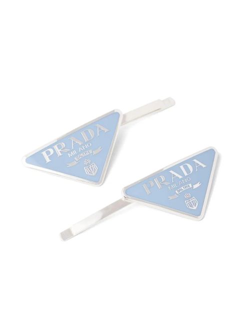 Prada triangle logo hairclip set - Blue - zdjęcie produktu nr 1