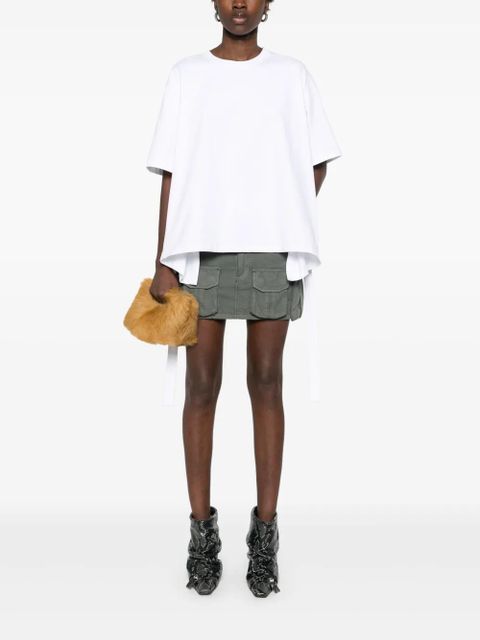 GANNI tied-up T-shirt - White