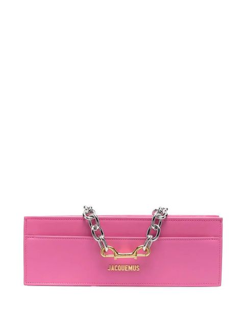 Jacquemus logo-plaque leather tote bag - Pink