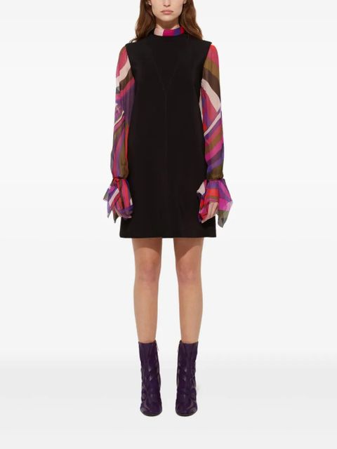 PUCCI contrast-sleeves mini dress - Black