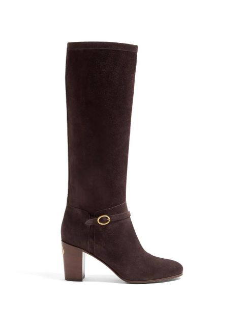 Valentino Garavani 70mm buckle-detail suede boots - Brown - zdjęcie produktu nr 1