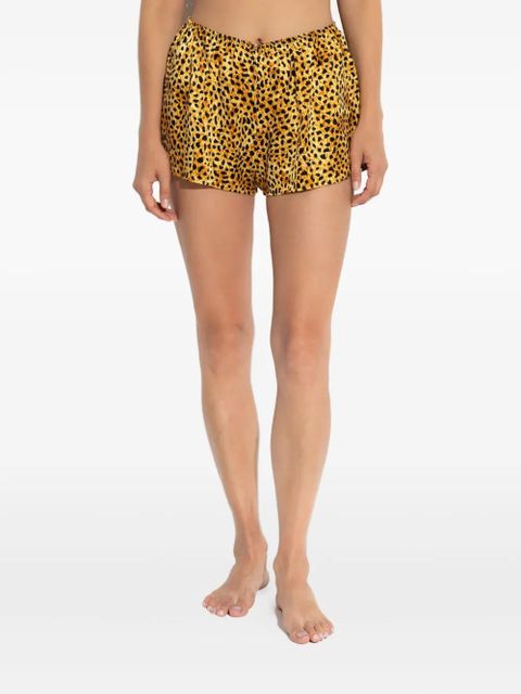 Versace leopard-print silk shorts - Neutrals
