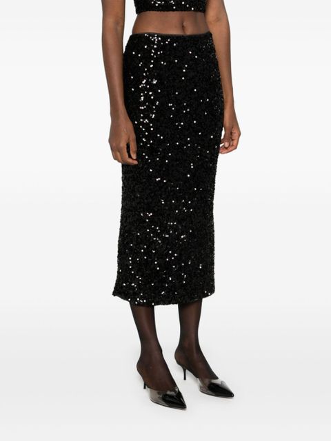ROTATE BIRGER CHRISTENSEN sequined midi skirt - Black - zdjęcie produktu nr 2