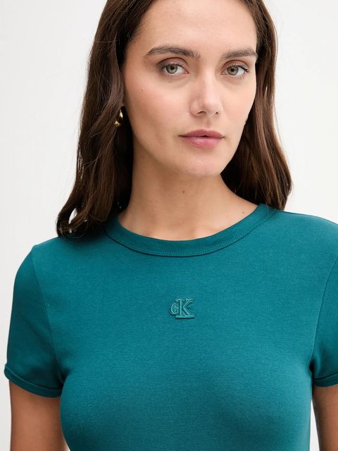 Calvin Klein Jeans sukienka kolor turkusowy mini dopasowana LV047B266G