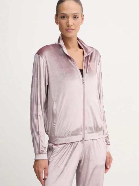 EA7 Emporio Armani dres welurowy kolor fioletowy TJZDZ.6DTV64