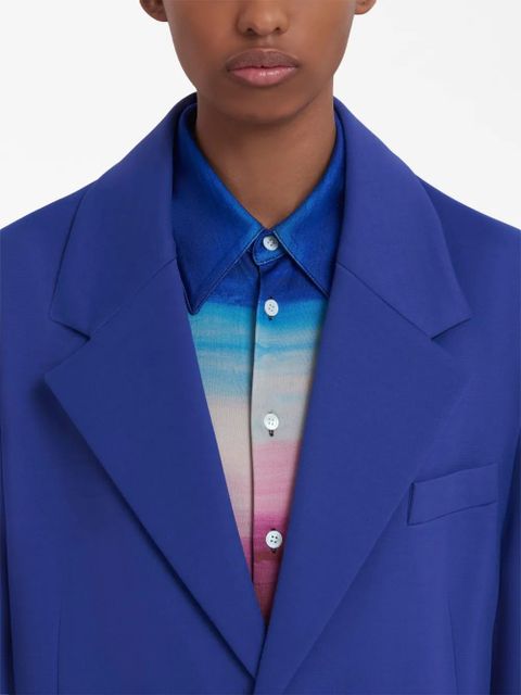 Marni single-breasted long coat - Blue
