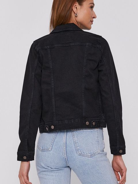 Levi's Kurtka jeansowa damska kolor czarny przejściowa