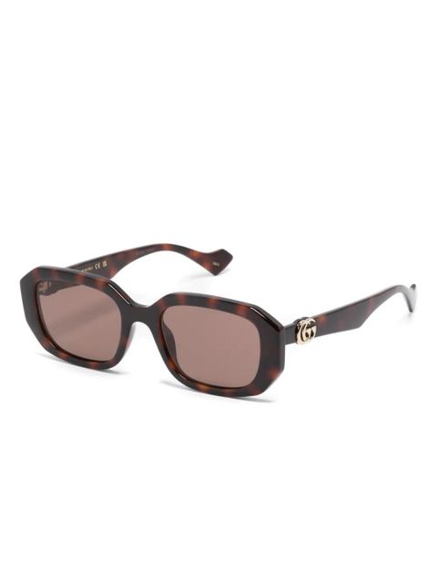 Gucci Eyewear geometric-frame sunglasses - Brown - zdjęcie produktu nr 2