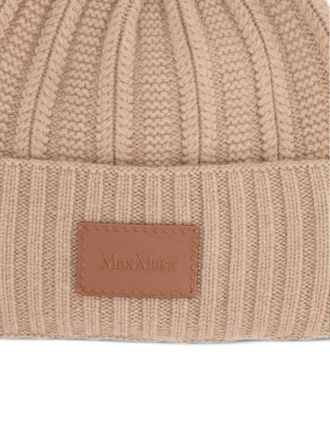 Max Mara ribbed logo-patch beanies - Brown - zdjęcie produktu nr 2