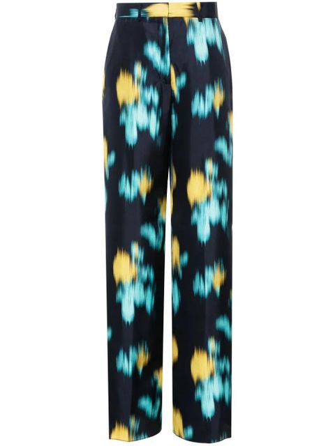 Lanvin abstract-print wide-leg trousers - Blue - zdjęcie produktu nr 1