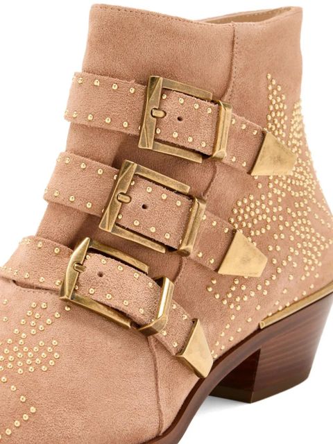 Chloé Susan studded buckle-strap boots - Neutrals