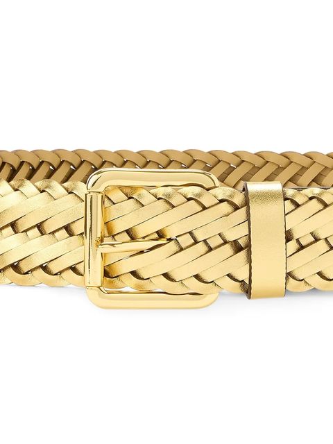 Lauren Ralph Lauren pasek pleciony damski skórzany - zdjęcie produktu nr 1