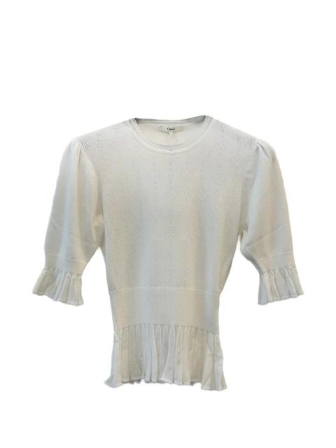 Chloé ruffled T-shirt - White - zdjęcie produktu nr 1