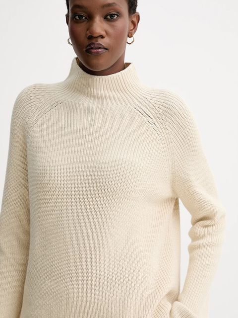 Marc O'Polo sweter bawełniany kolor beżowy z półgolfem M09605960009 - zdjęcie produktu nr 2