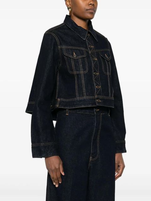 Victoria Beckham cropped denim jacket - Blue