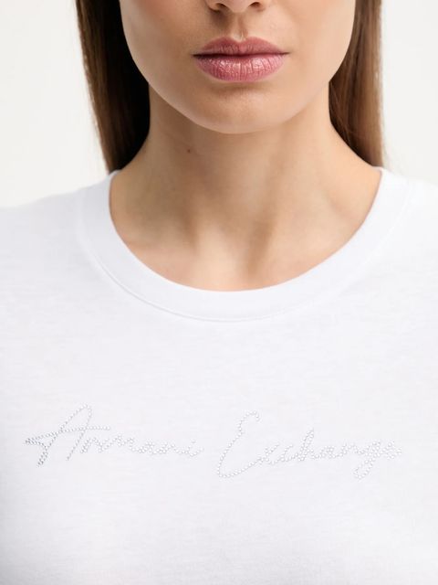 Armani Exchange t-shirt bawełniany damski kolor biały XW001457 AF10356