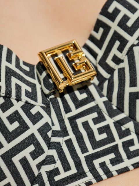 Balmain graphic print bikini set - Black