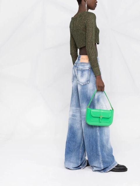 BY FAR Miranda leather shoulder bag - Green