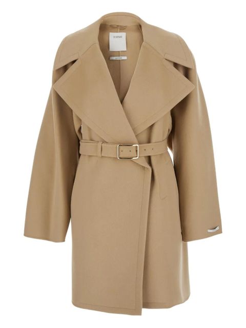 Sportmax belted virgin wool oversized coat - Neutrals - zdjęcie produktu nr 1