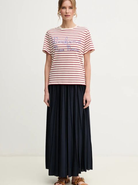 Weekend Max Mara spódnica kolor granatowy maxi rozkloszowana 2515771031600