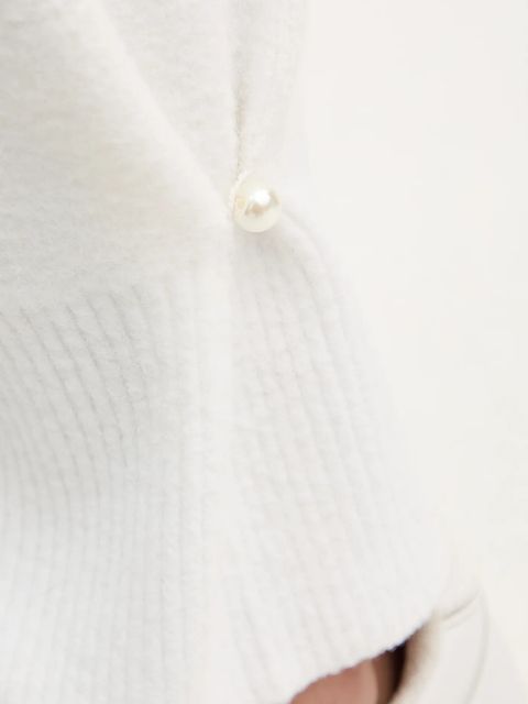 Twinset spodnie dresowe z domieszką wełny damskie kolor biały gładkie 252LL3EBB - zdjęcie produktu nr 2