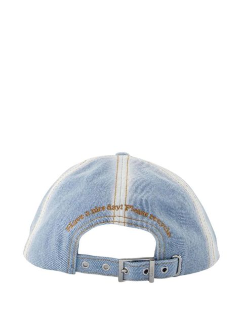 GANNI logo-embroidered denim cap - Blue - zdjęcie produktu nr 2